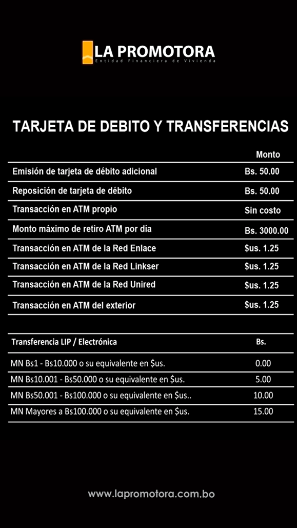 Tarjeta de Débito y Transferencias Tarjeta de Débito y Transferencias